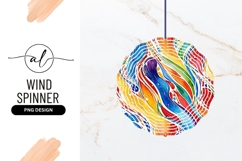 Colorful Abstract Watercolor Swirls in Rainbow Hues on White Product Image 1