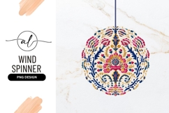 Embroidered Floral Pattern in Pink Blue and Gold on Cream Product Image 1