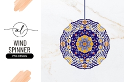 Intricate Floral Pattern in Navy Blue Yellow and White Product Image 1