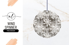 White Snowflakes on Knitted Fabric Texture Winter Pattern Product Image 1