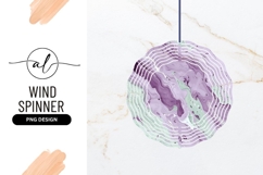 Abstract Fluid Art in Purple Green and White with Swirls Product Image 1