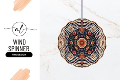 Detailed Floral Pattern on Dark Blue Background with Ornate Product Image 1