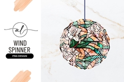 Floral Stained Glass Wind Spinner Round Png Product Image 1