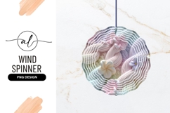 Pastel Braided Texture with Flowers Wind Spinner Round P N G Product Image 1