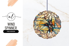 Floral Stained Glass Effect Wind Spinner Round Product Image 1