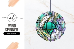 Colorful Abstract Wind Spinner Stained Glass Style Round Product Image 1