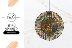 Round wind spinner png design colorful wildflowers Product Image 1
