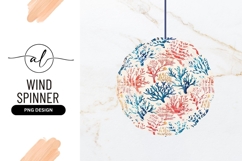 Colorful coral reef round wind spinner png design Product Image 1