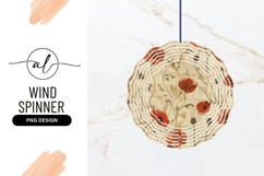 Round wind spinner with poppy design Product Image 1