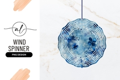 Blue floral round wind spinner png design Product Image 1