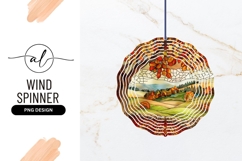 Autumn landscape round wind spinner png design Product Image 1