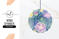 Botanical Wind Spinner Round Png Cactus Flowers Design Product Image 1