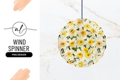 Round wind spinner with daffodil design Product Image 1