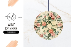 Round wind spinner with floral design Product Image 1