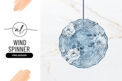 Blue floral round wind spinner png design Product Image 1