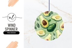 Round wind spinner png design with avocado pattern Product Image 1