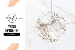 White Marble Texture Wind Spinner Round Png Product Image 1