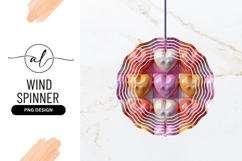 3D Glossy Hearts Pattern Wind Spinner Round Png Product Image 1