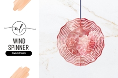 Round wind spinner png design with pink carnations Product Image 1