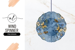Round wind spinner with bee and floral design Product Image 1