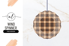 Round wind spinner with plaid design Product Image 1
