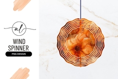 Round wind spinner png design with orange flowers Product Image 1