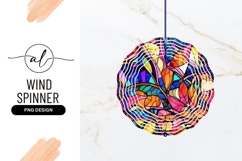 Abstract Colorful Mosaic Art Wind Spinner Round Product Image 1