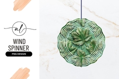 Green leaf round wind spinner png design Product Image 1