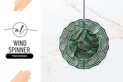 Round wind spinner with green leaf design Product Image 1