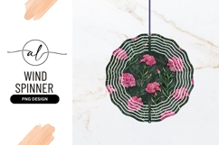 Round wind spinner with pink floral design Product Image 1
