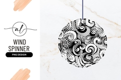 Elegant Black And White Wind Spinner Round Product Image 1