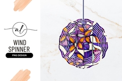 Colorful Floral Stained Glass Wind Spinner Round Product Image 1