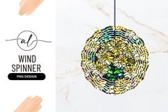 Floral Wind Spinner Stained Glass Style Round Product Image 1