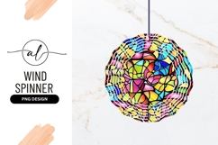 Colorful Stained Glass Wind Spinner Round Png Product Image 1