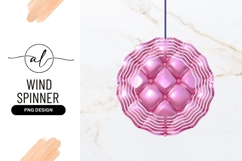 Pink Quilted Buttoned Round Png Wind Spinner Product Image 1