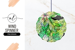 Round Wind Spinner Green Stained Glass Effect Product Image 1