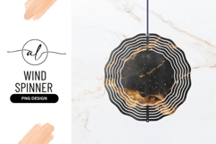 Black Gold Round Wind Spinner Close Up Texture Product Image 1