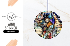 Space Stained Glass Wind Spinner Round Png Product Image 1