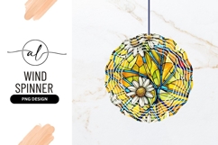 Daisy Stained Glass Style Round Wind Spinner Product Image 1