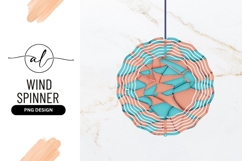 Round Abstract Art With Turquoise And Peach Product Image 1