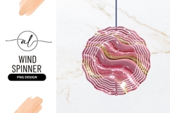 Pink Gold Abstract Swirl Round Wind Spinner Product Image 1