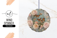 Peach Roses And Butterflies Round Wind Spinner Product Image 1