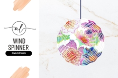 Colorful Floral Arrangement Round Wind Spinner Design Product Image 1