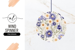 Daisies Flowers On Round Wind Spinner Background Product Image 1