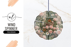 Roses Daisies Butterflies Round Wind Spinner Painting Product Image 1