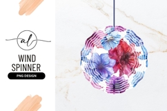 Watercolor Floral Pattern Wind Spinner Round Png Product Image 1