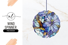 Stained Glass Floral Pattern Blue Purple Yellow Product Image 1