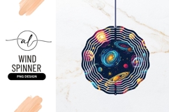 Colorful Space Planets Stars Wind Spinner Round Product Image 1