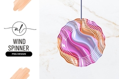 Glossy Pink Orange Abstract Wind Spinner Round Product Image 1