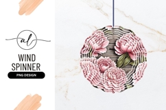 Pink Peonies On Wood Wind Spinner Round Product Image 1